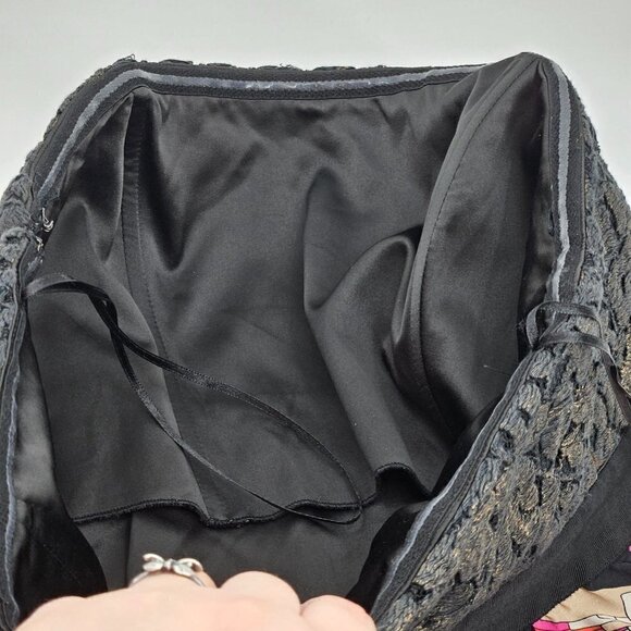 Trina Turk Silk Geometric Floral Jacquard Strapless Maxi Dress Women's 8 Preppy - Picture 6 of 13